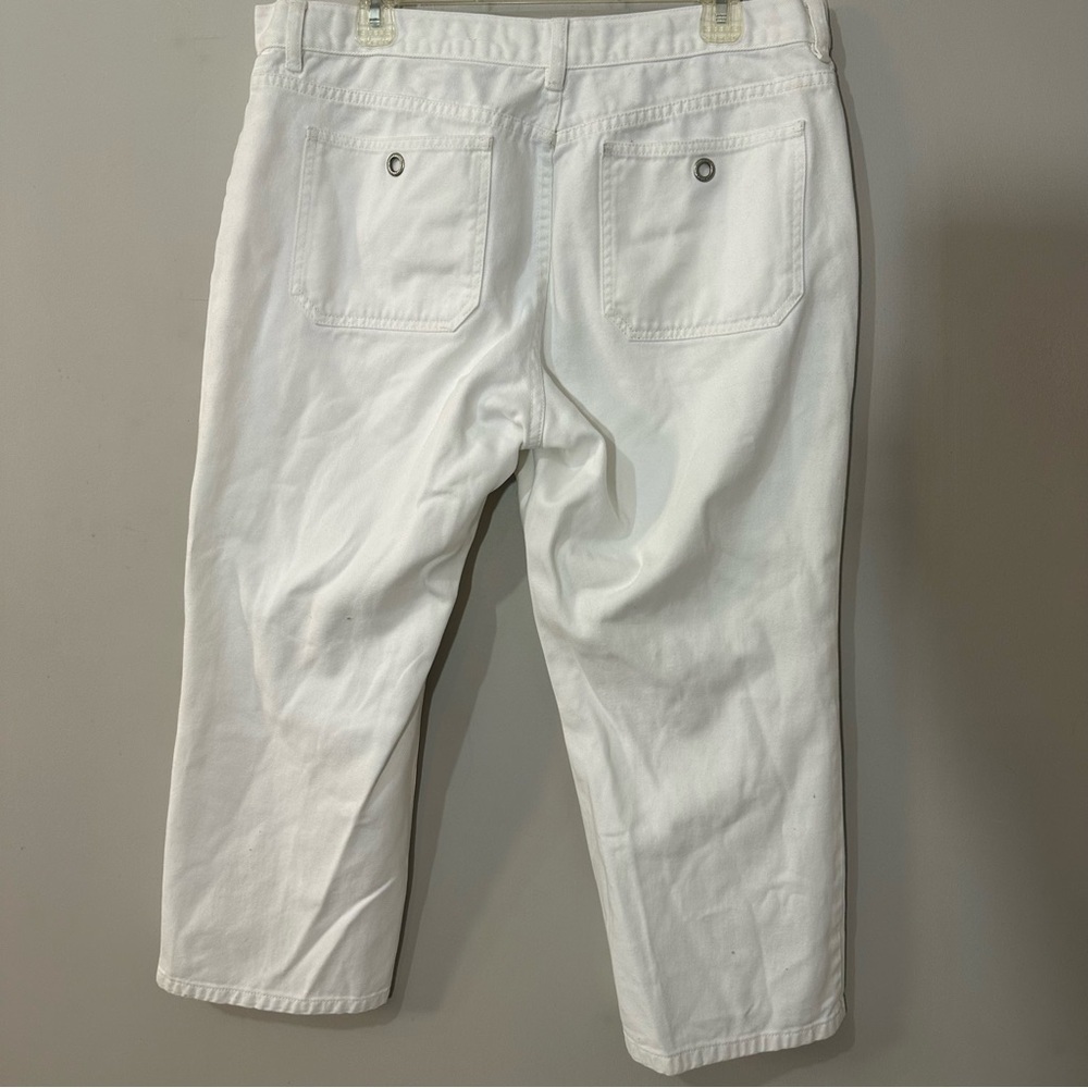 Vintage Tommy Hilfiger jeans mid rise white pants flare leg cropped denim Y2K - Picture 7 of 16
